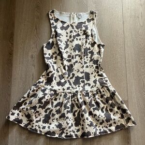 Cow print denim dress with zipper back 🖤